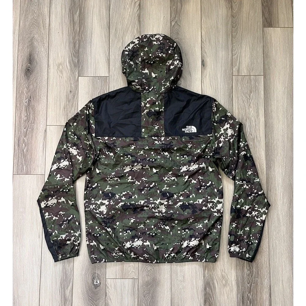 The North Face Digi Camo Lightweight Mountain Jacket Windbreaker Mens Sz Large